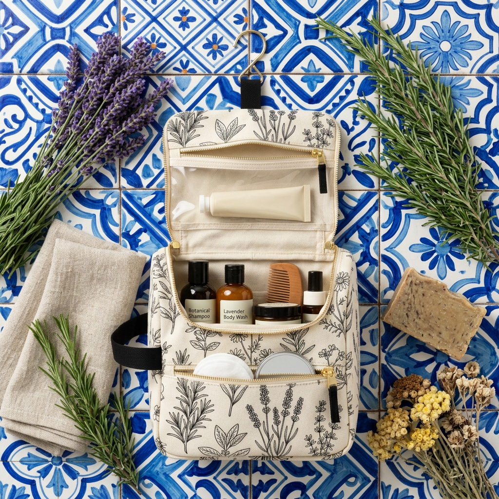 Mediterranean tile flat lay