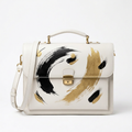Women abstract art briefcase white background