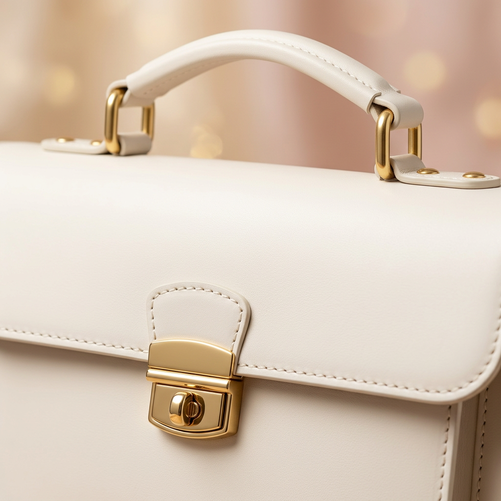 Gold hardware clasp detail