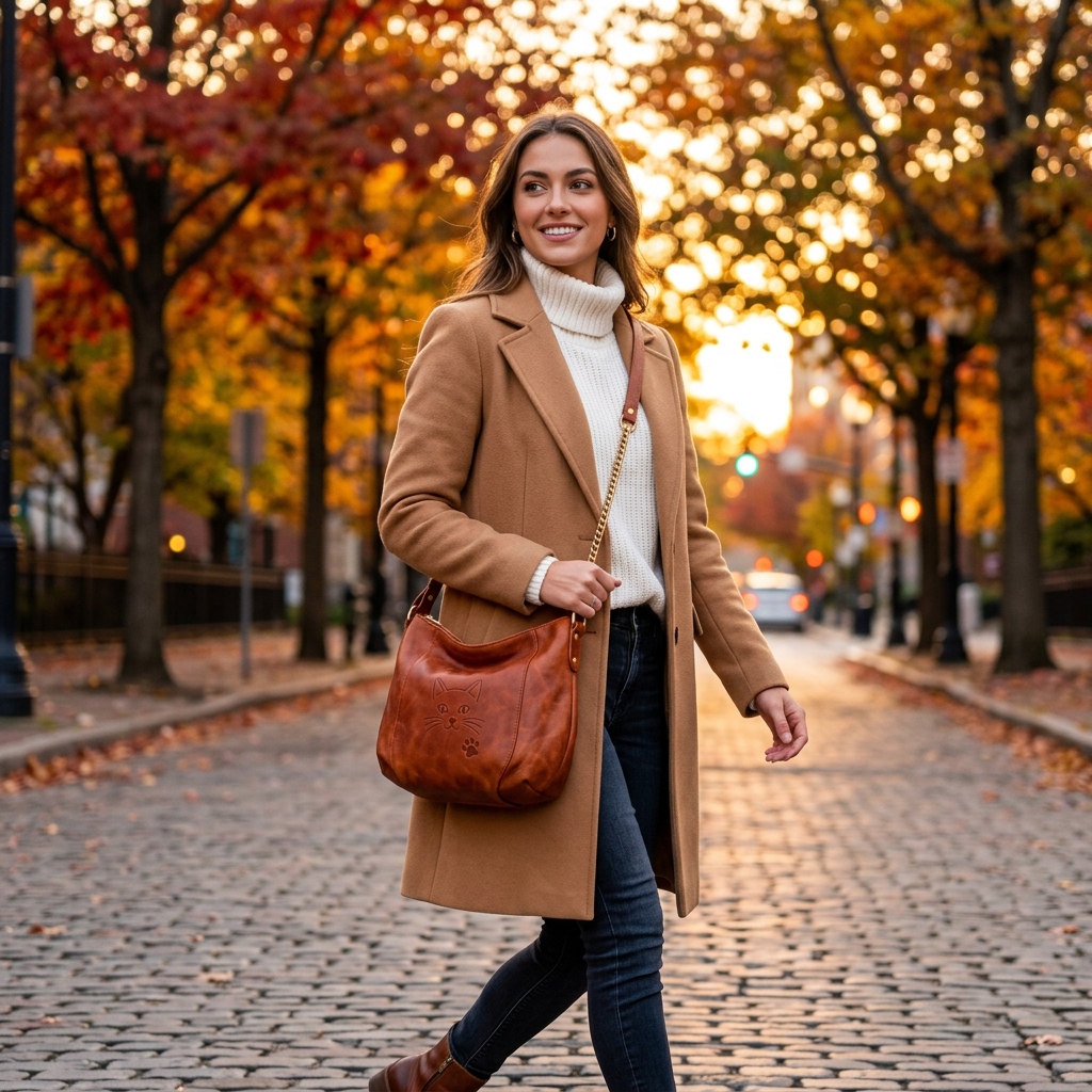 Autumn street style crossbody scene