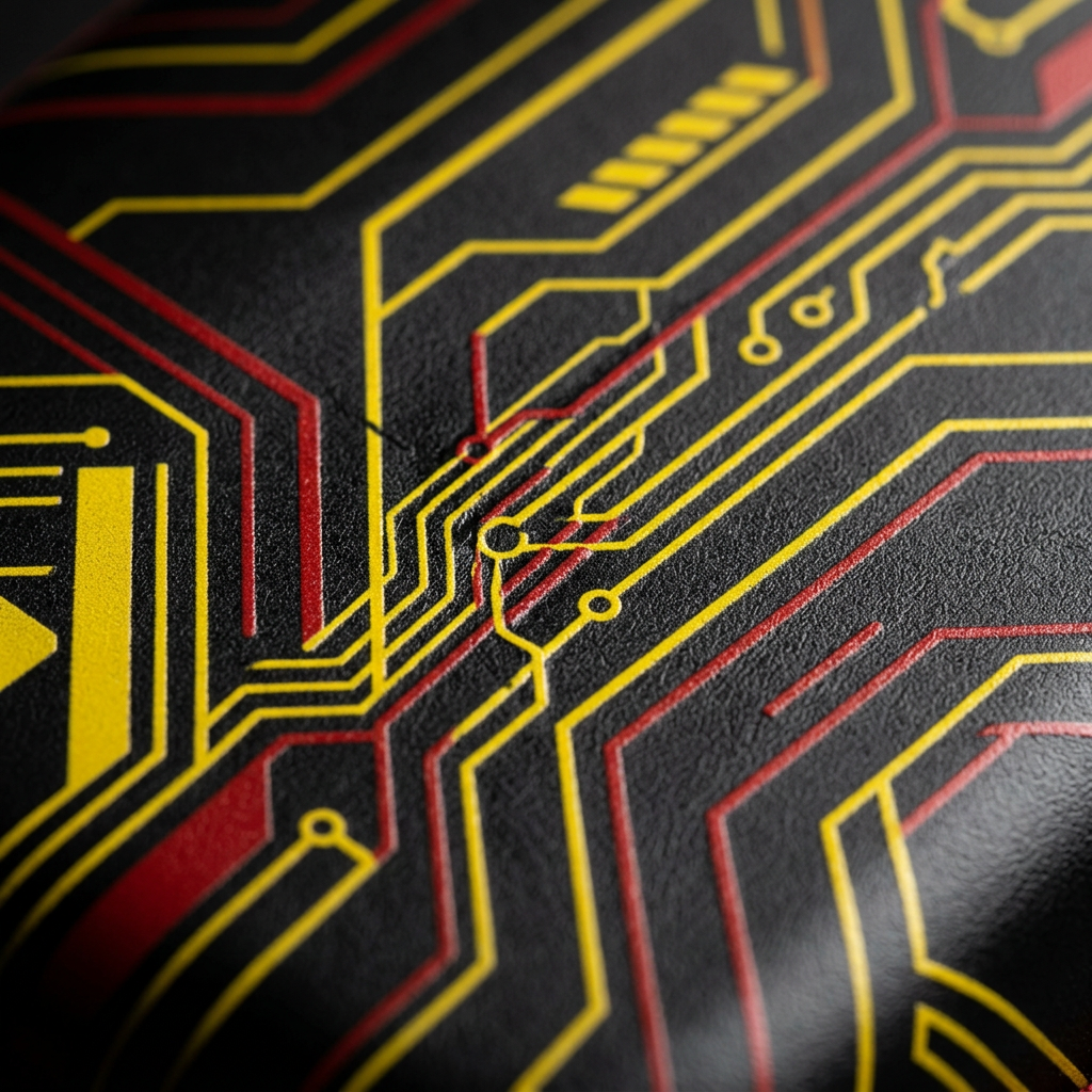 Circuit print surface detail close-up