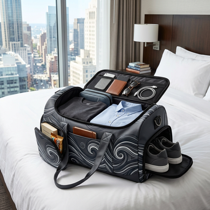 Hotel weekend packing scene