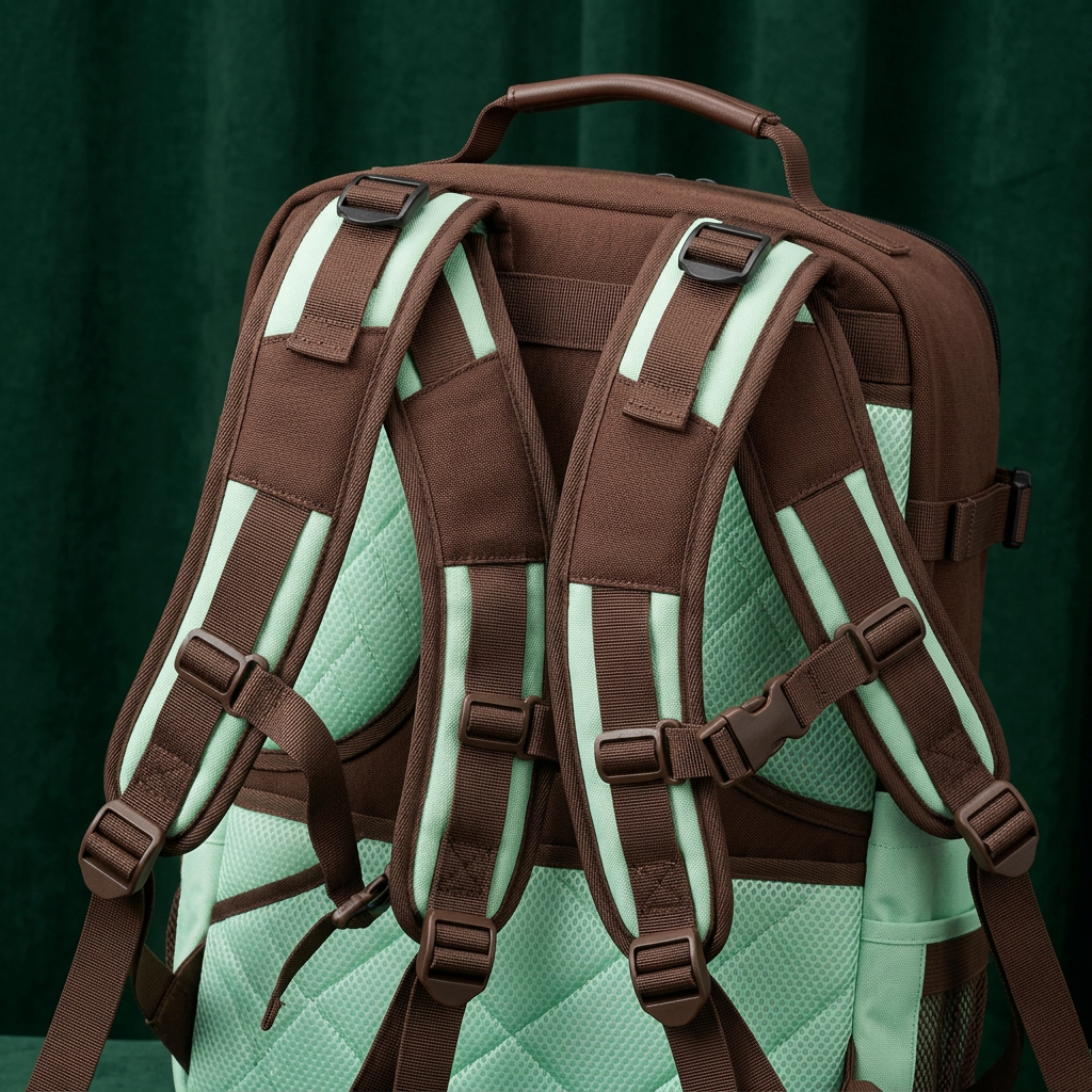 Padded straps and back panel detail