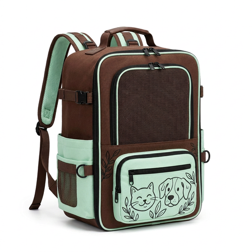 Pet carrier backpack white background