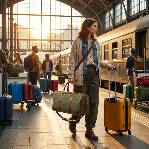 Travel lifestyle at train station